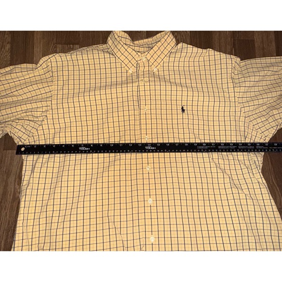 Ralph Lauren Blake Mens XL Yellow Tattersall Check Cotton Button Down Shirt - Picture 2 of 6